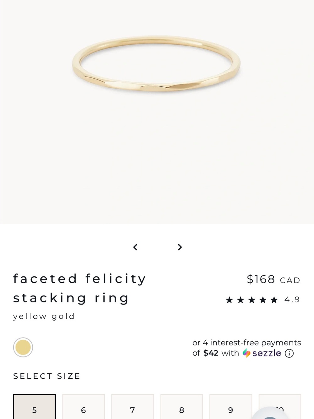 bluboho 14K Rose Gold Faceted Felicity Thin Stacking Ring - Size 9 - Picture 8 of 9